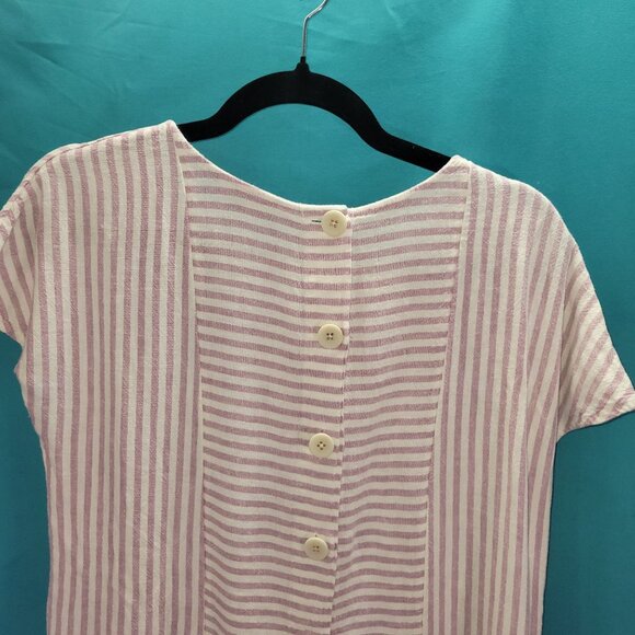 Madewell Womens Striped Button-Back Dress S - Picture 6 of 9